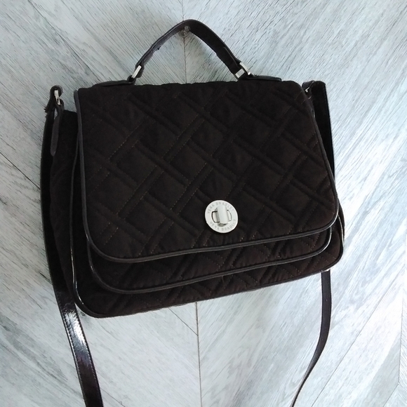 Vera Bradley Turn-lock Crossbody Classic Brown Purse Bag - Picture 10 of 10